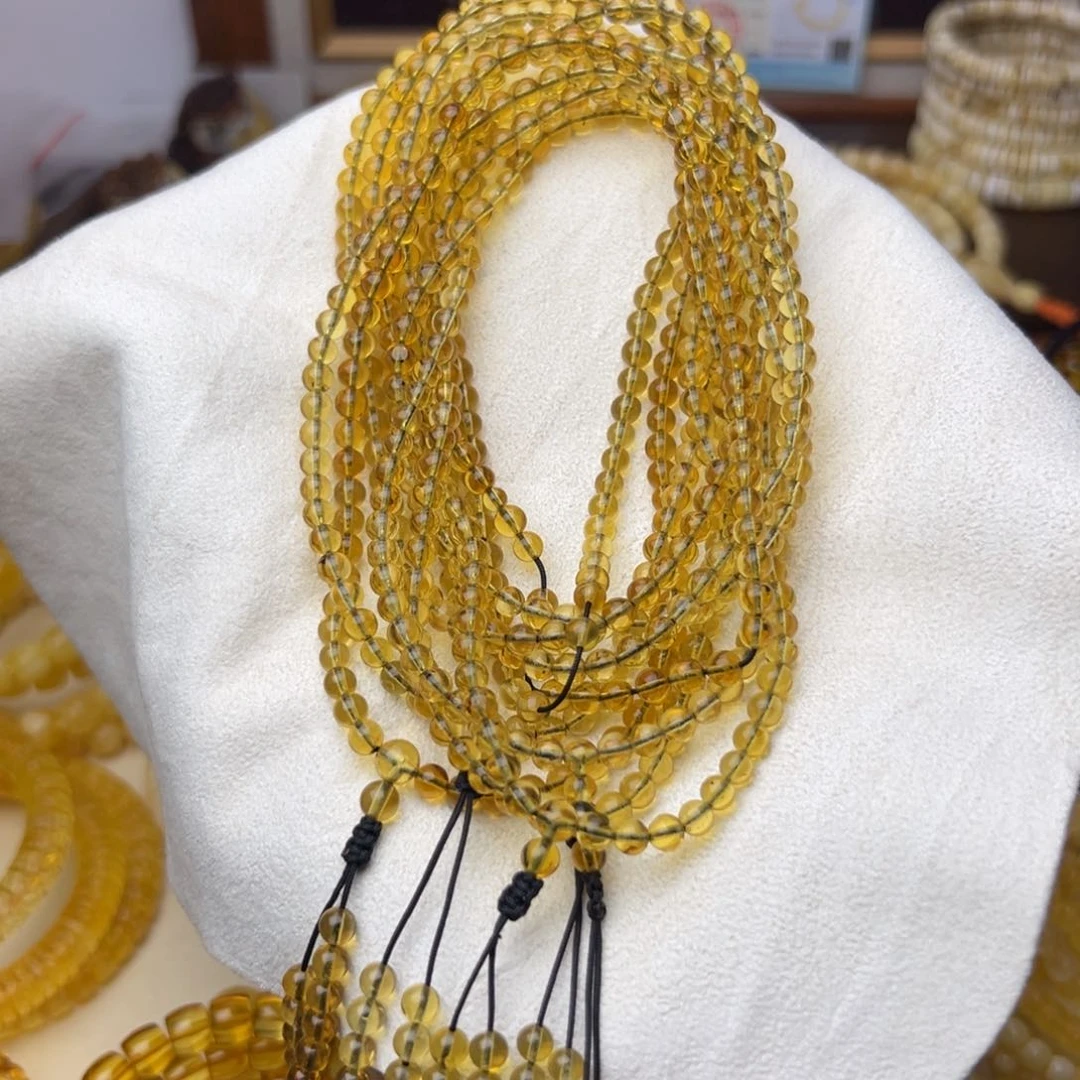 琥珀裸石未镶嵌蓝珀项链 多样发其一