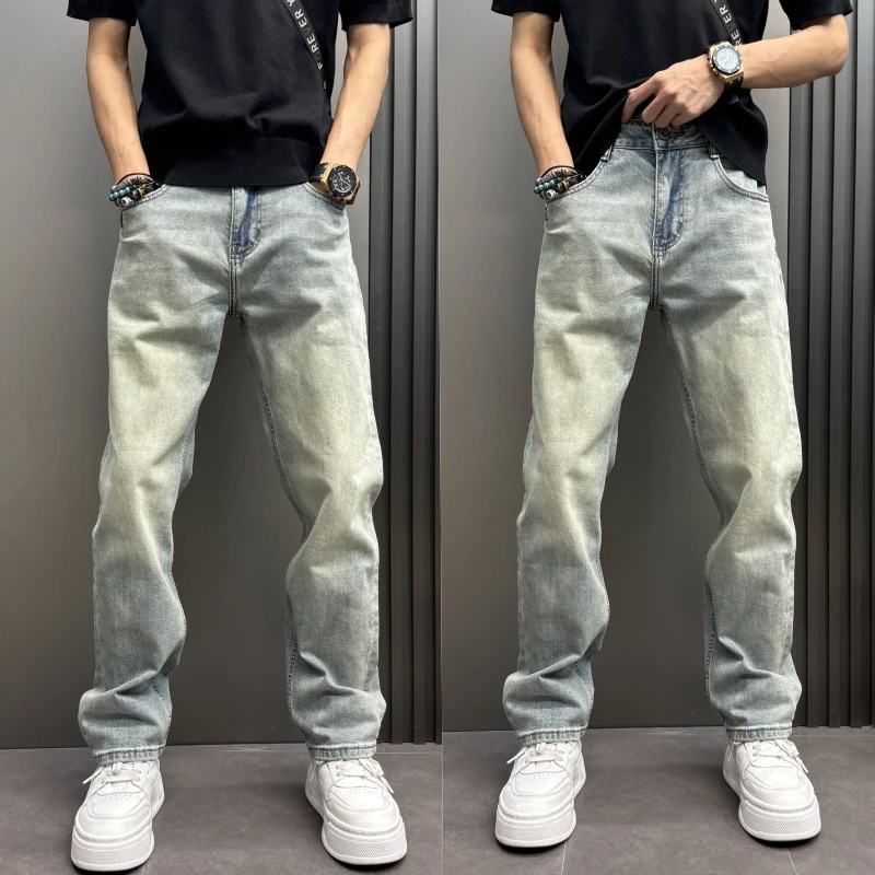 黄泥秋冬新款宽松水洗做旧美式痞帅双11好物秋日男士水洗做旧直筒