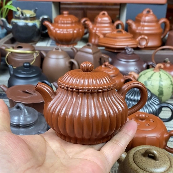 茶壶紫砂筋纹潘壶180cc原矿赵庄朱泥特价