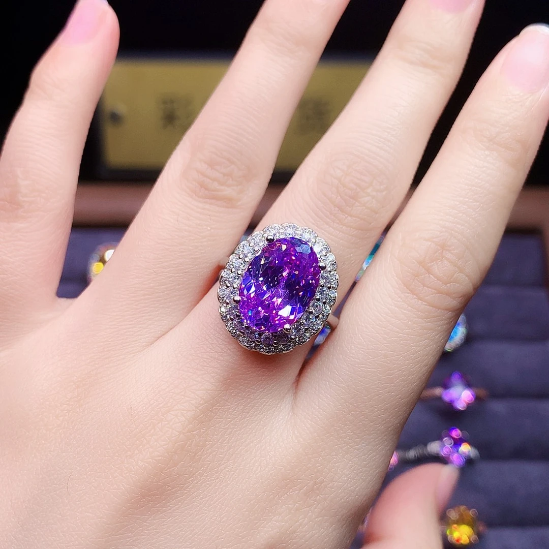 925银紫色时尚戒指