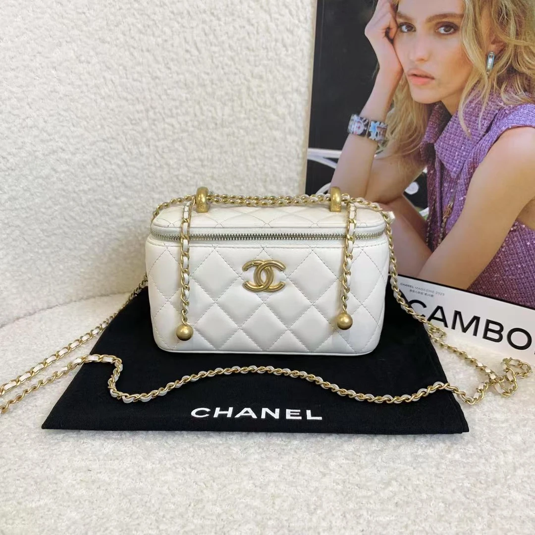 99新 Chanel/香奈儿 壹臻/24c白金双金珠长盒子 47974987