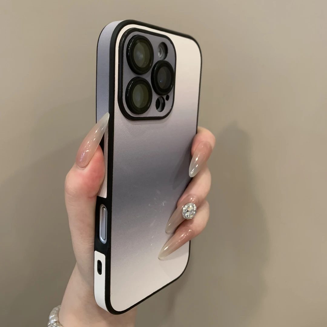 全包镜头膜渐变色素皮iPhone16promax手机壳15/14/13网红12防摔17