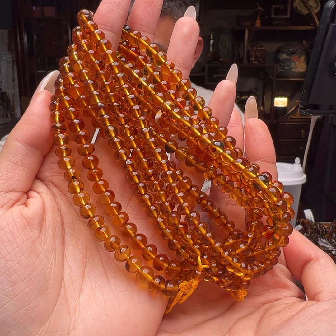 琥珀裸石未镶嵌抚顺琥珀90013多样性发其一6mm