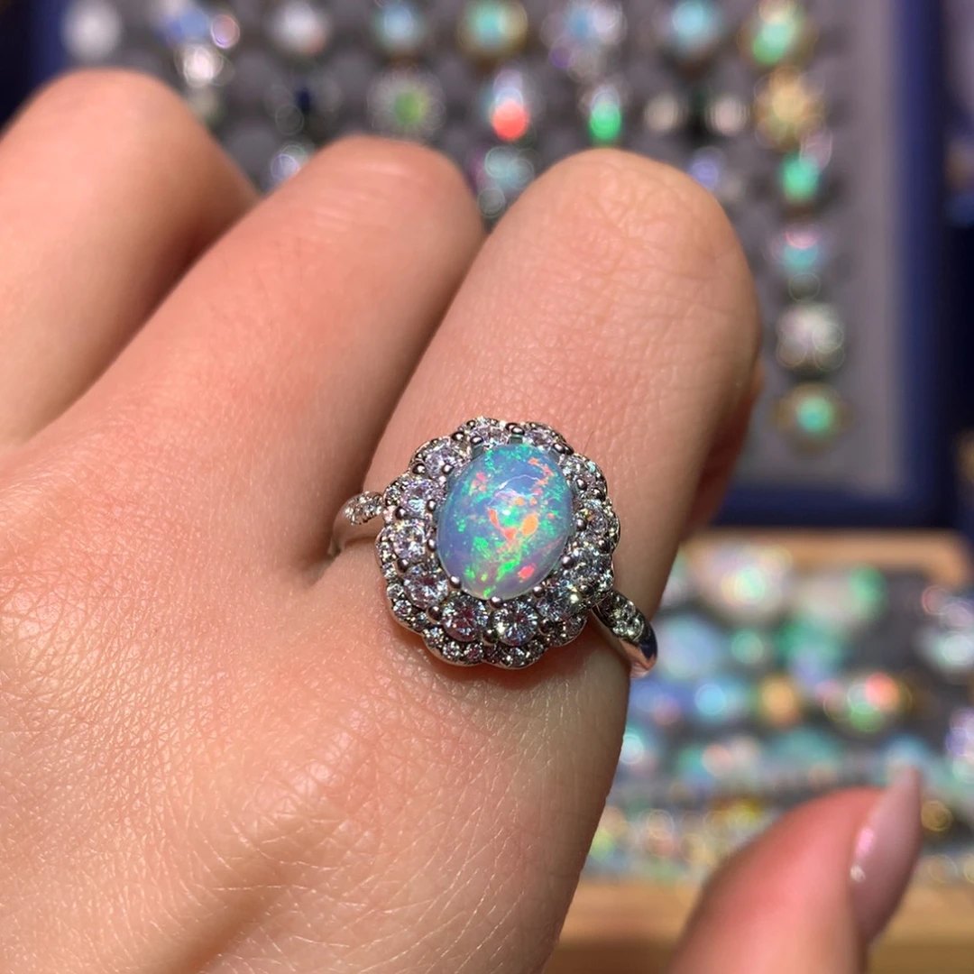 银S925镶嵌欧泊戒指款式