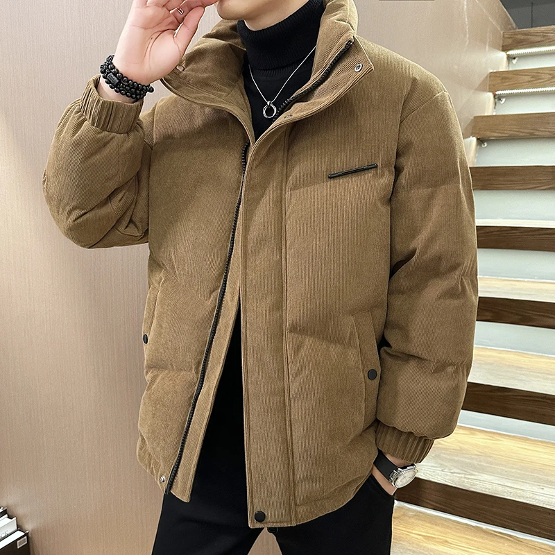 灯芯绒男士棉服男款秋冬款男装加厚保暖休闲痞帅立领宽松外套男款