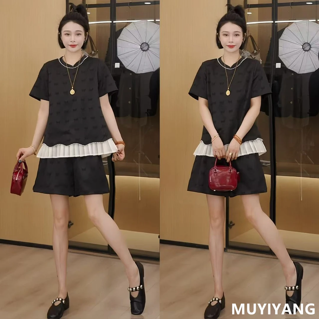 【与雾】独特超好看蝴蝶印花钉珠高定版两件套装 衣长66 25-369#