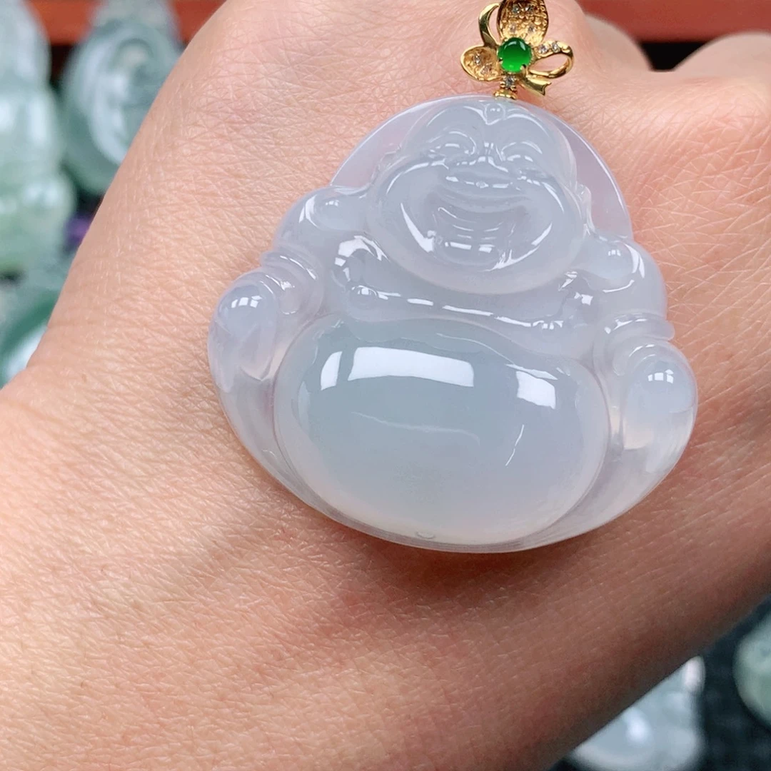 翡翠吊坠(不含链)18K金镶嵌Y****你