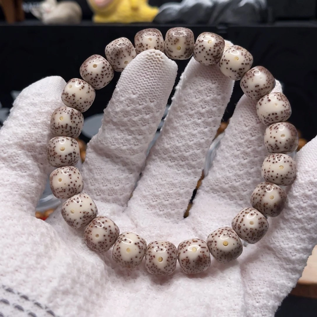 手串星月菩提石玉瓷灰11×10黄金瞳0008