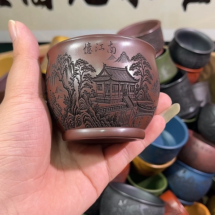 茶杯紫砂全手工紫砂主人杯