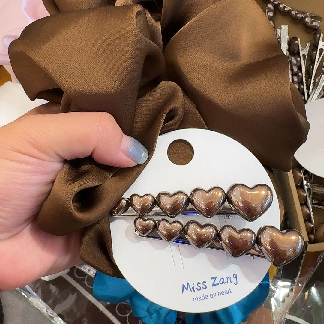 无非金属咖色发圈加欧尼同款夹子