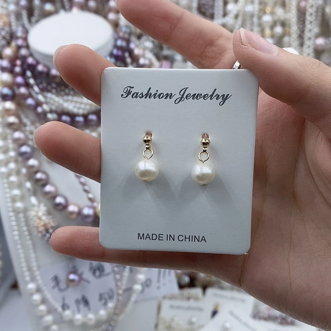 淡水珍珠耳饰银S925镶嵌