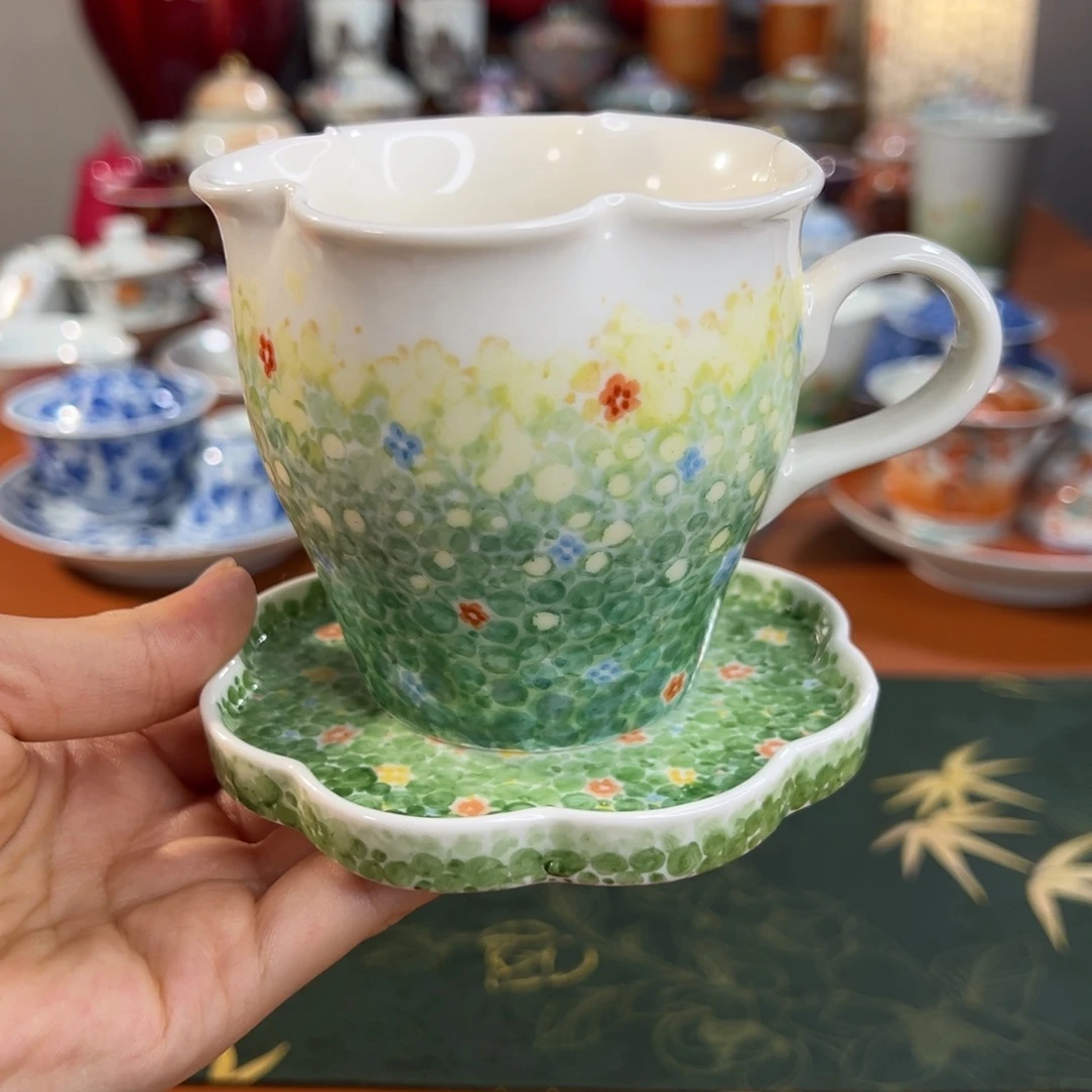 知冬煮雪手工手绘茶具咖啡杯两件套