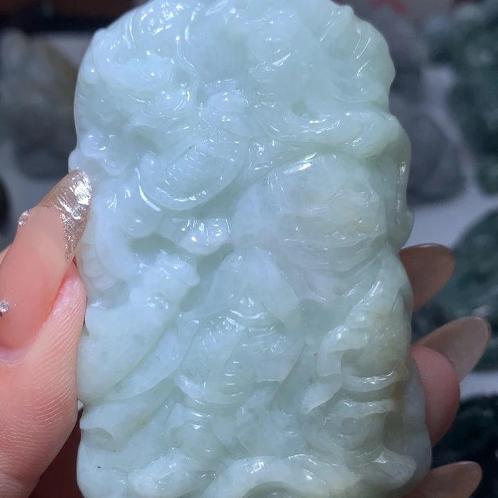 翡翠未镶嵌颈饰保真天然A货翡翠