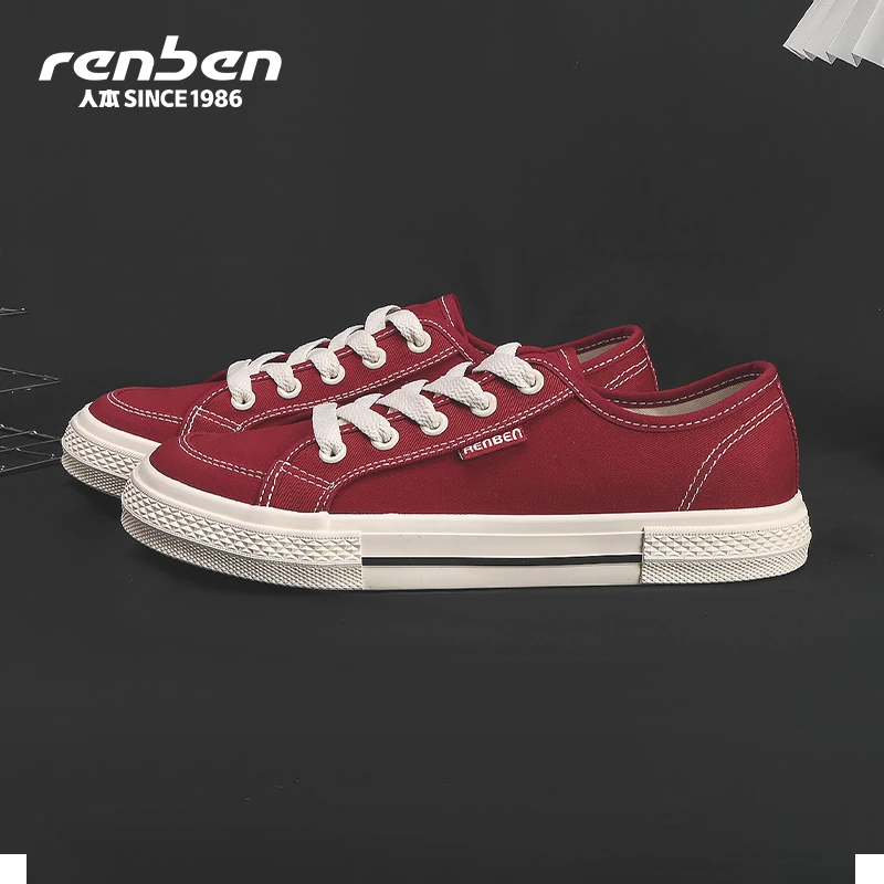 人本帆布鞋超轻春季2025新款爆款ins风复古小众潮鞋ol增高厚底