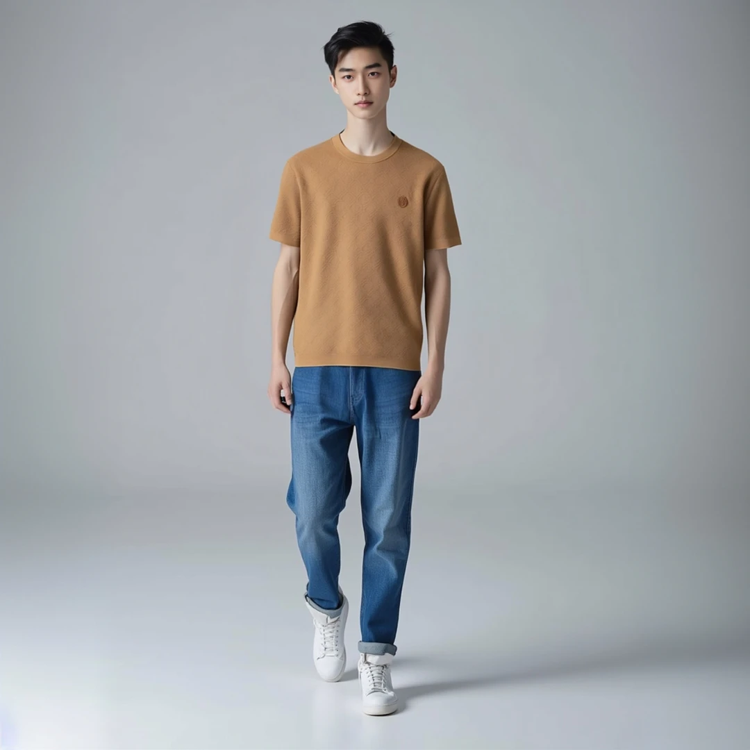 BBNPPZO/半帛半帛.男士圆领休闲百搭半袖T恤