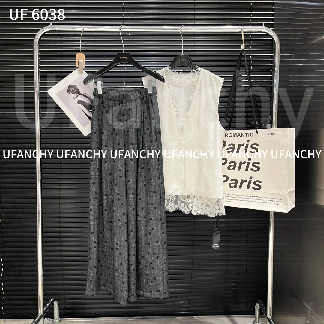 杨杨 UF-夏季新款时尚波点阔腿裤6038