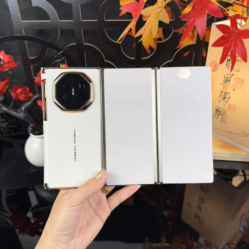 适用华为MateXTs非凡大师手机壳新款超薄时尚压纹XT电镀单中轴壳