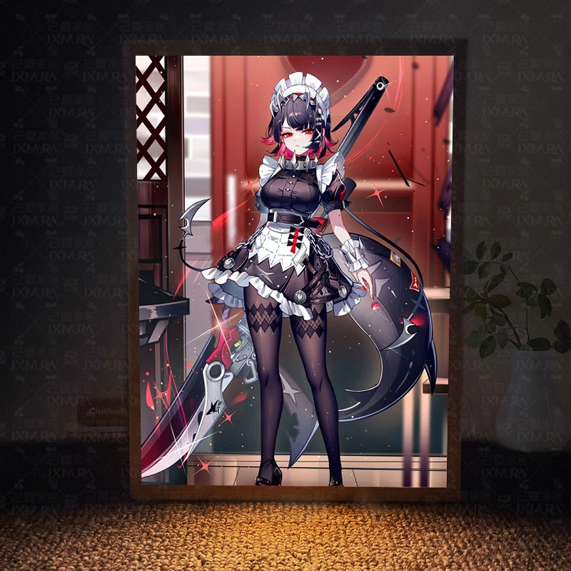 鲨鱼妹周边灯光画艾莲乔手办摆件相框礼物小夜灯镜子装饰画礼品