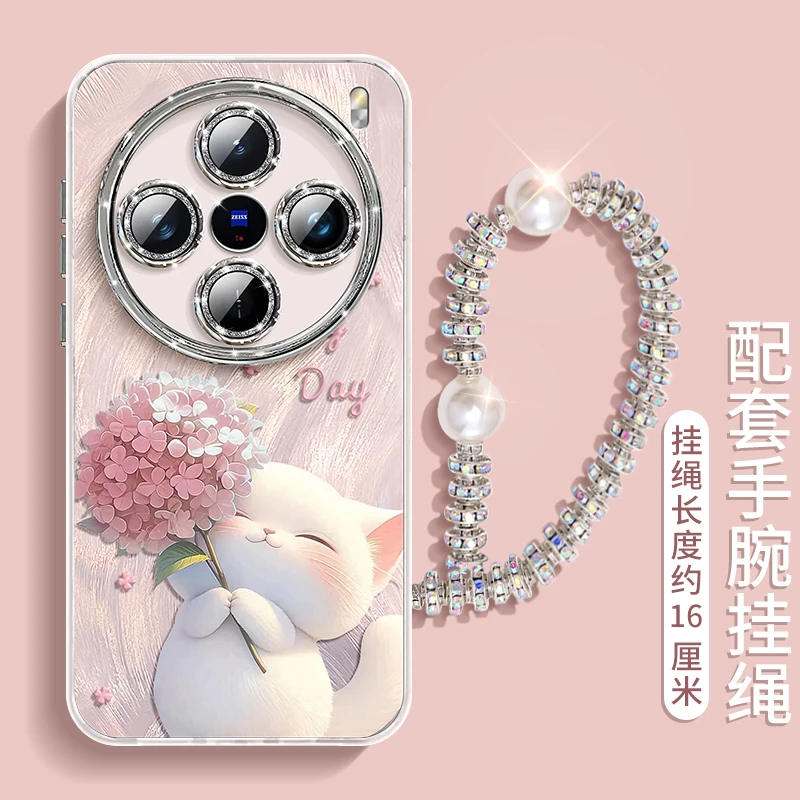 适用vivox100pro手机壳新款可爱小猫x100ultra防摔羽纱x90pro创意