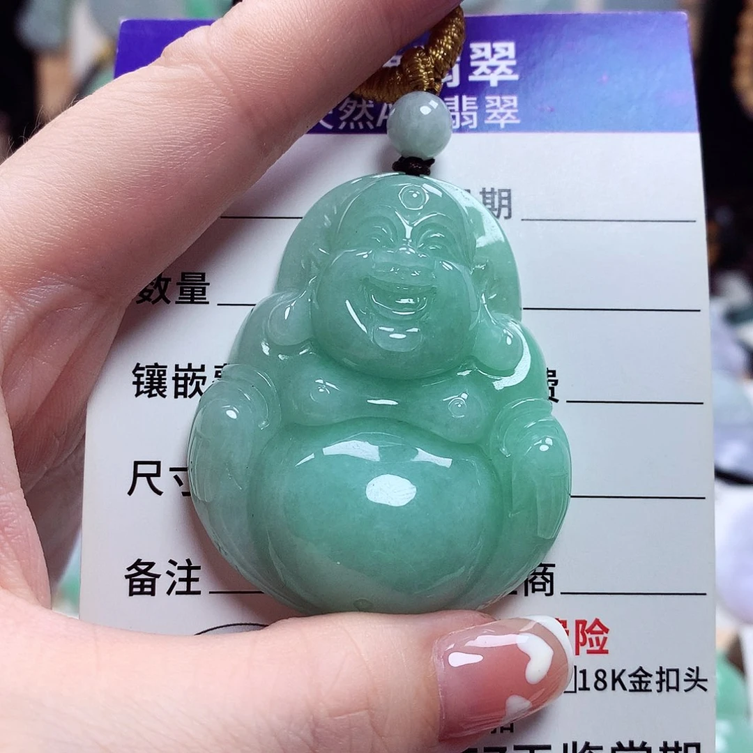 翡翠未镶嵌颈饰佛公08
