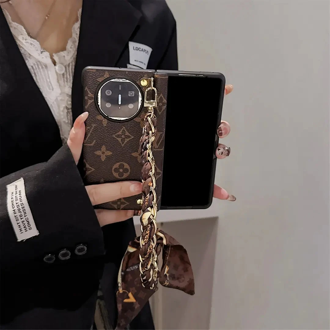 适用华为VIVO荣耀三星小米OPPO折叠屏保护套中轴全包斜挎挂绳可背