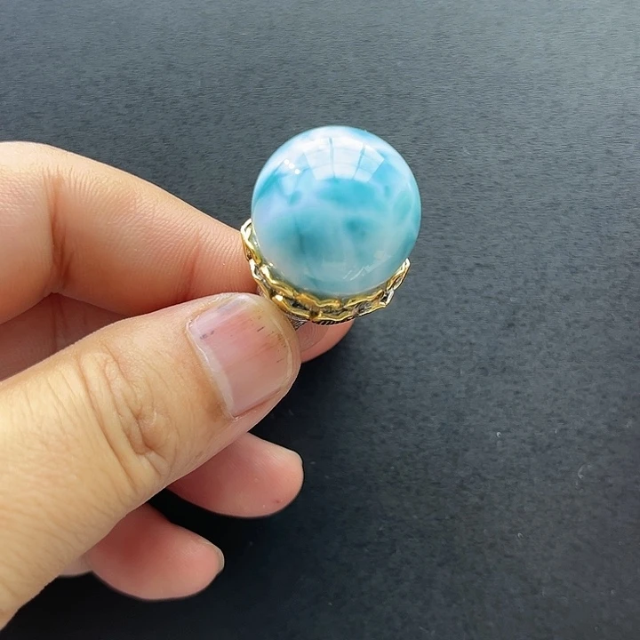 针钠钙石（海纹石）未镶嵌戒指戒指