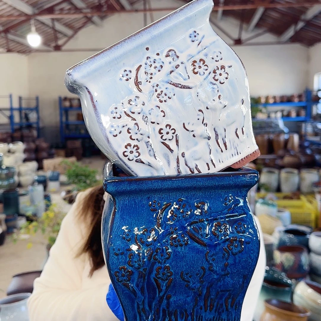 紫砂花盆高17口16