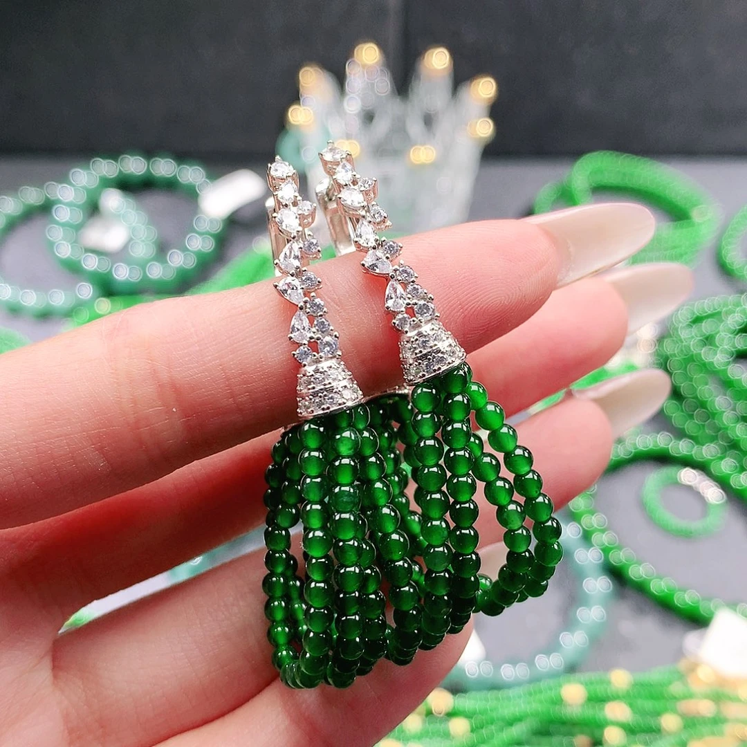 翡翠未镶嵌手链耳饰