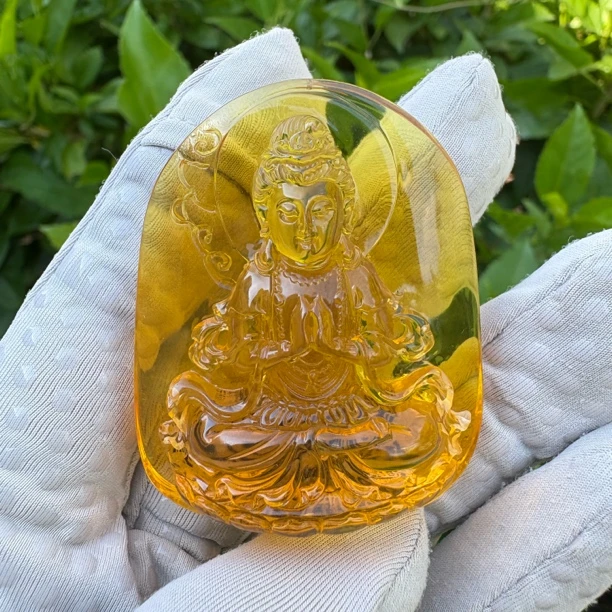 假一赔十，天然琥珀蜜蜡吊坠，观音菩萨吊坠 号29 多样性发