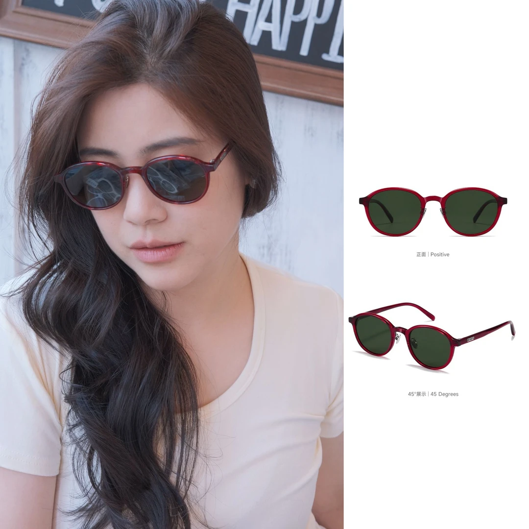 Fakem新款板材墨镜bijou方圆脸复古框男女女款女士太阳镜MU2065