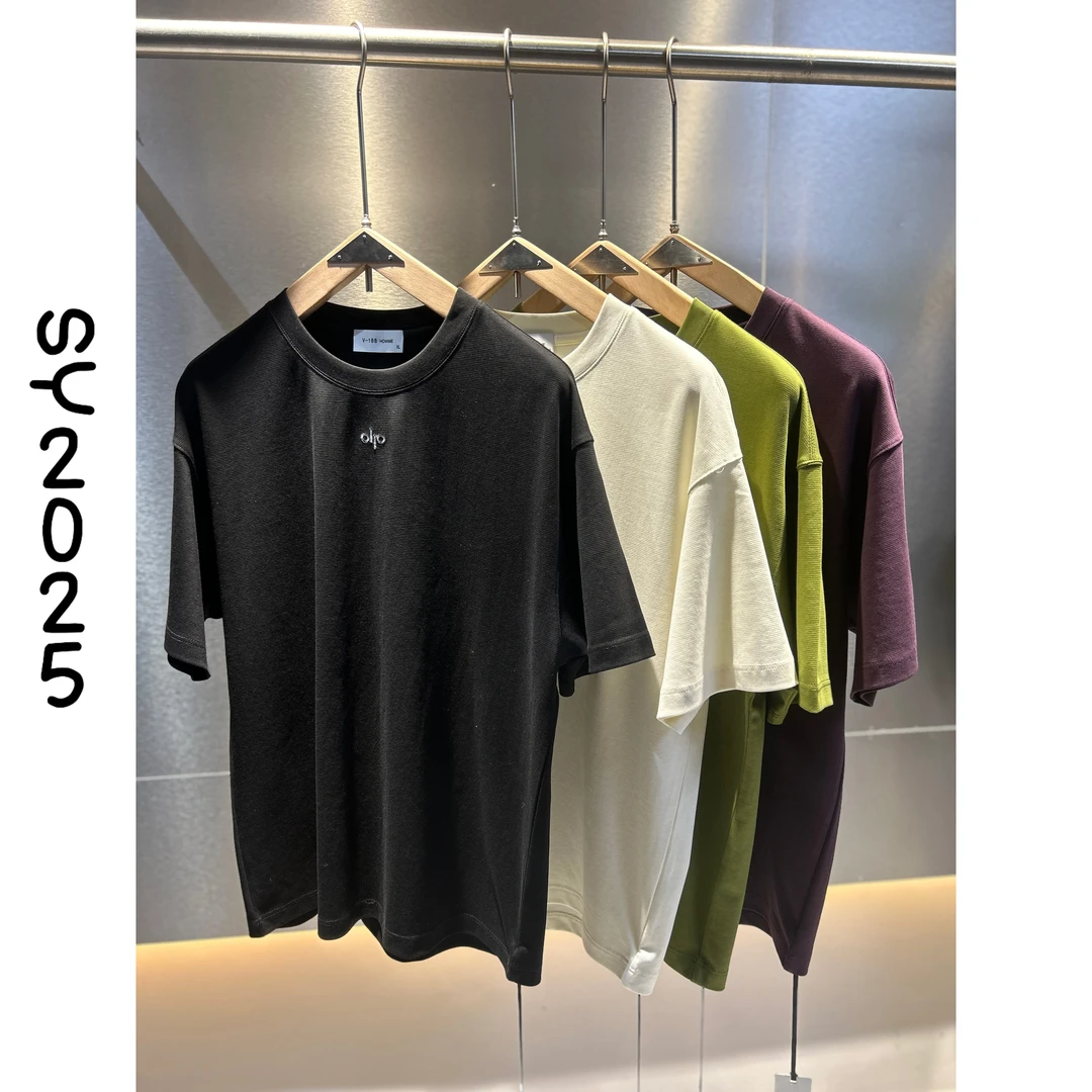 SY夏季圆领纯色短袖时尚百搭简约高级感男装透气休闲T恤8018