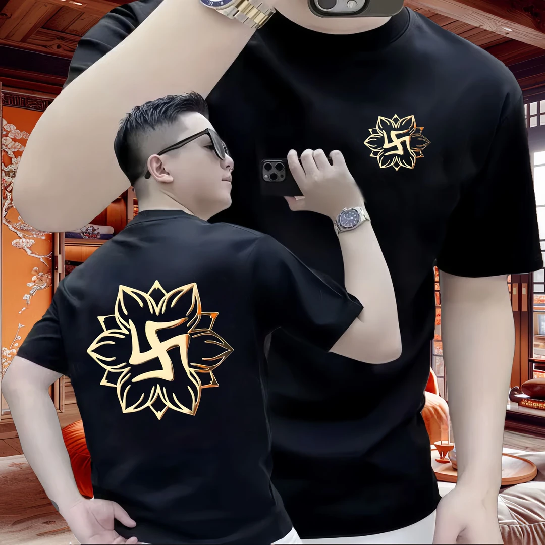 美式重磅棉春夏短袖T恤男女款痞帅高级感男装宽松圆领半袖上衣