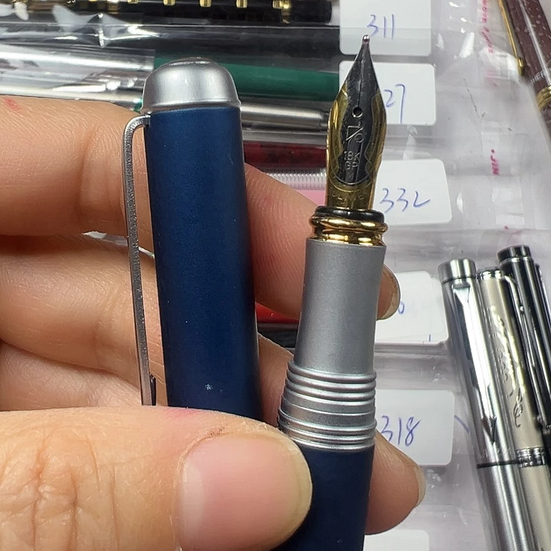 便携式蓝色富利文异形笔尖m尖