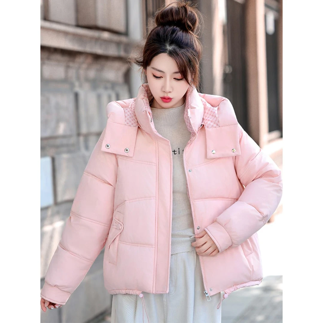 2025年新款冬季加厚韩系休闲棉袄外套时尚百搭小个子女士连帽棉衣
