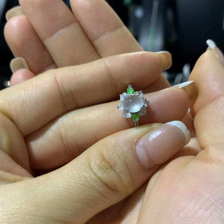 茜***家翡翠银S925镶嵌戒指