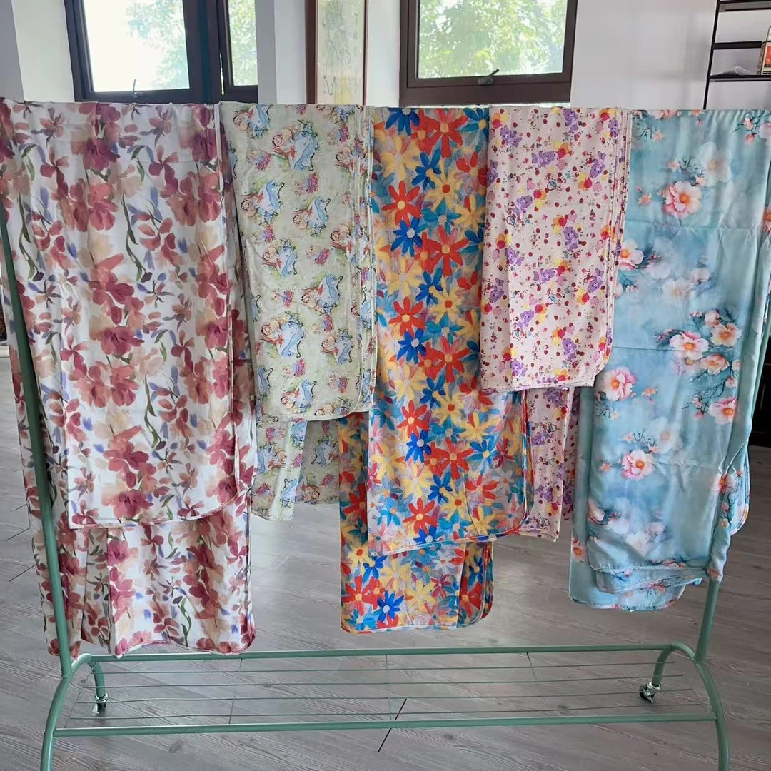 350芙蓉棉绸夏凉被人造棉薄被子棉绸儿童盖毯 （无芯）1