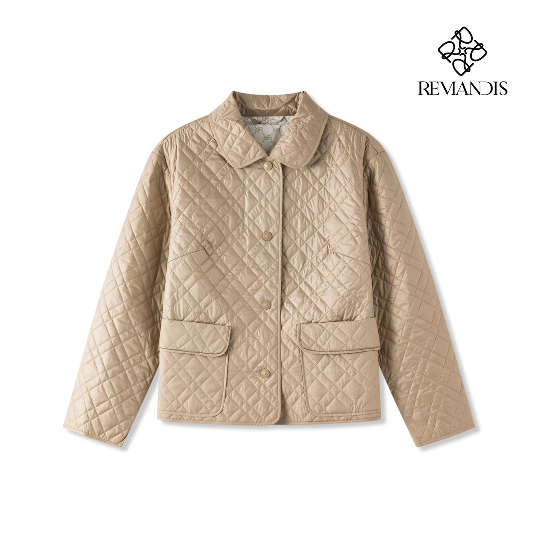 REMANDIS-翻领休闲常规款填充小香风棉衣冬季女棉服#6109