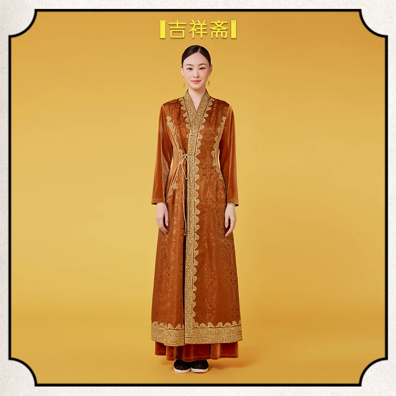 吉祥斋|吉祥斋|御宝轩系带长上衣 交领刺绣中式古典系带长上衣