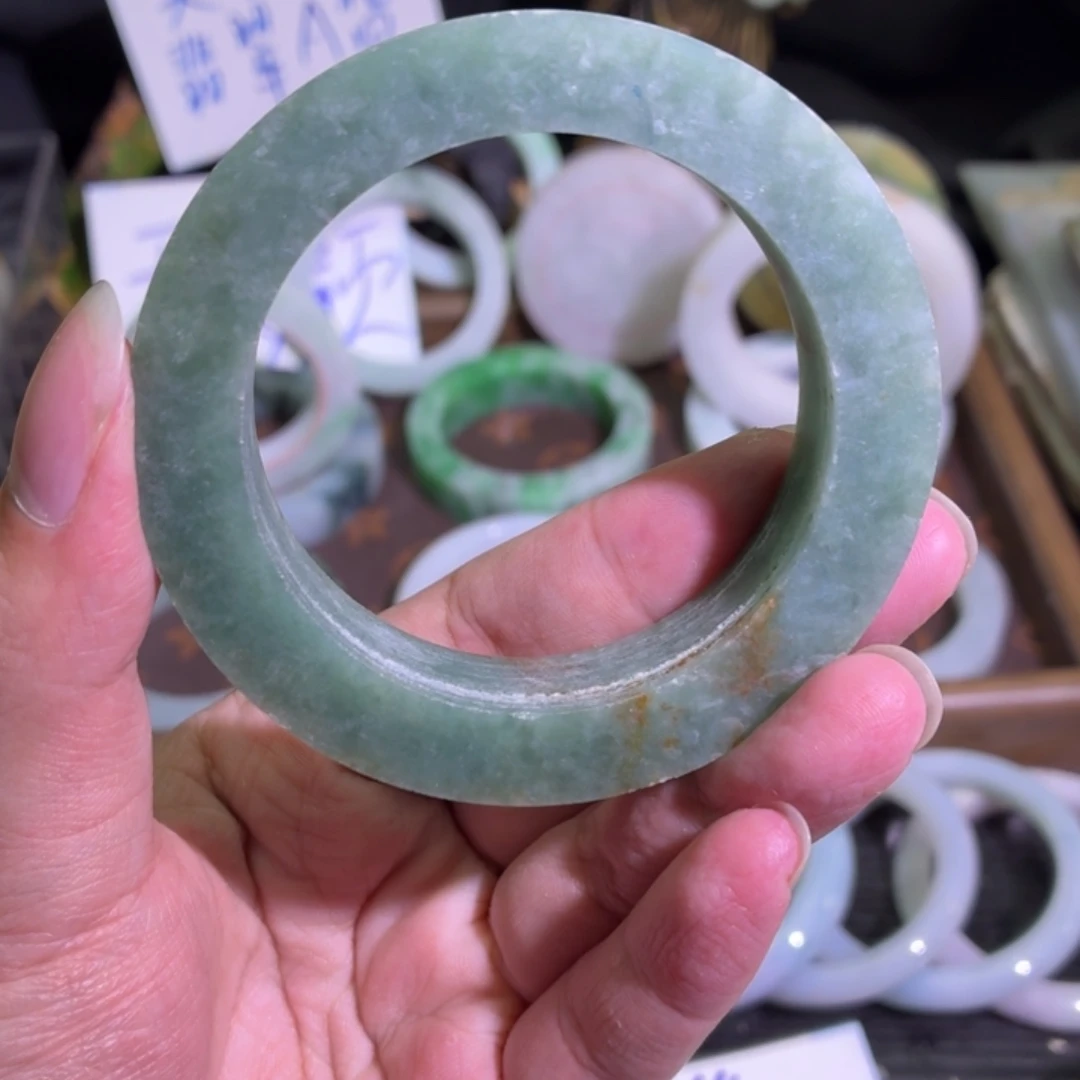 定制翡翠未镶嵌翡翠A货毛胚手镯定制