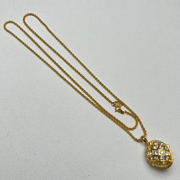 铜合金合成锆石项链 【六六中古】孤品复古项链th9559链长79.5