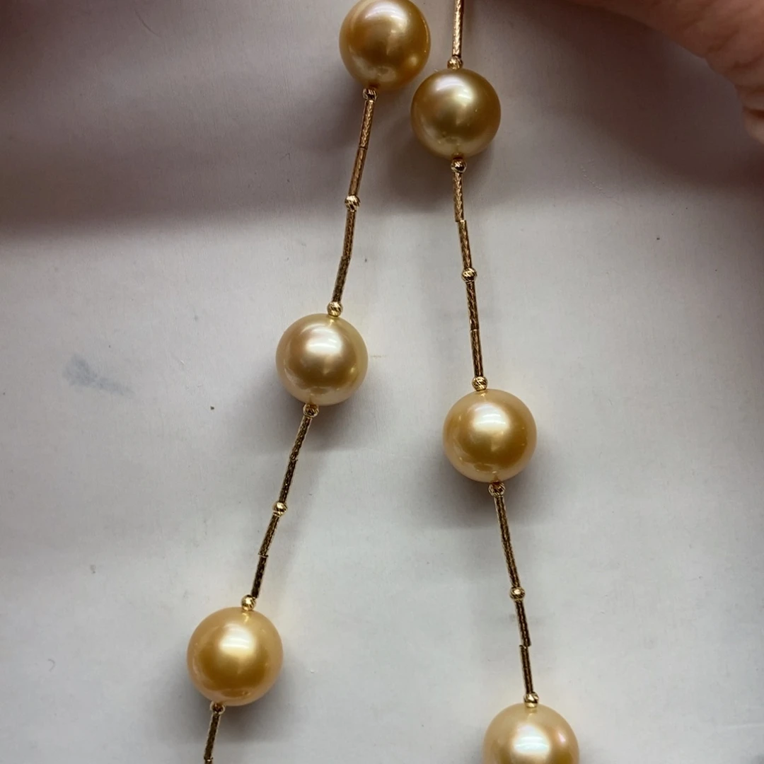 海水珍珠项链18K金镶嵌