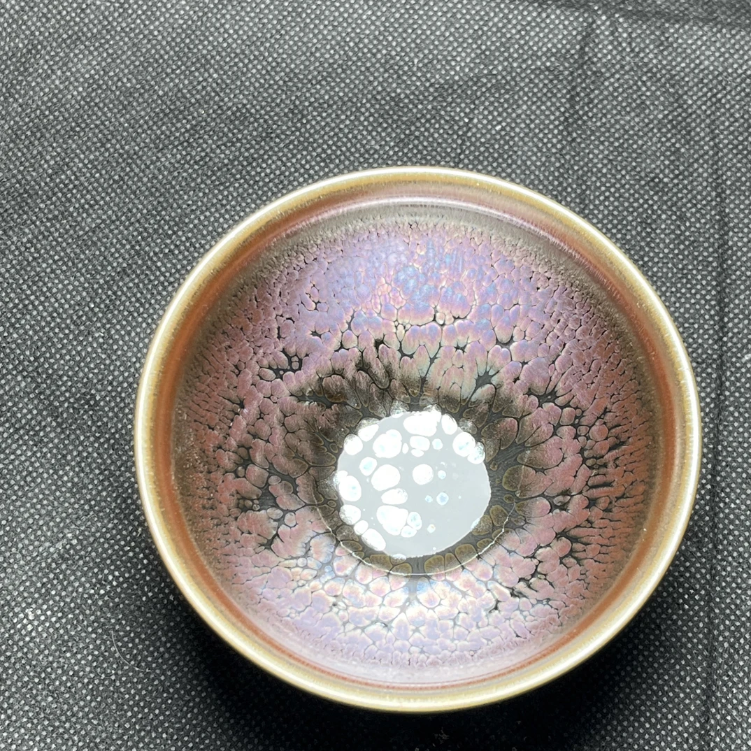 紫金油滴大束口9.3口高端茶盏主人杯