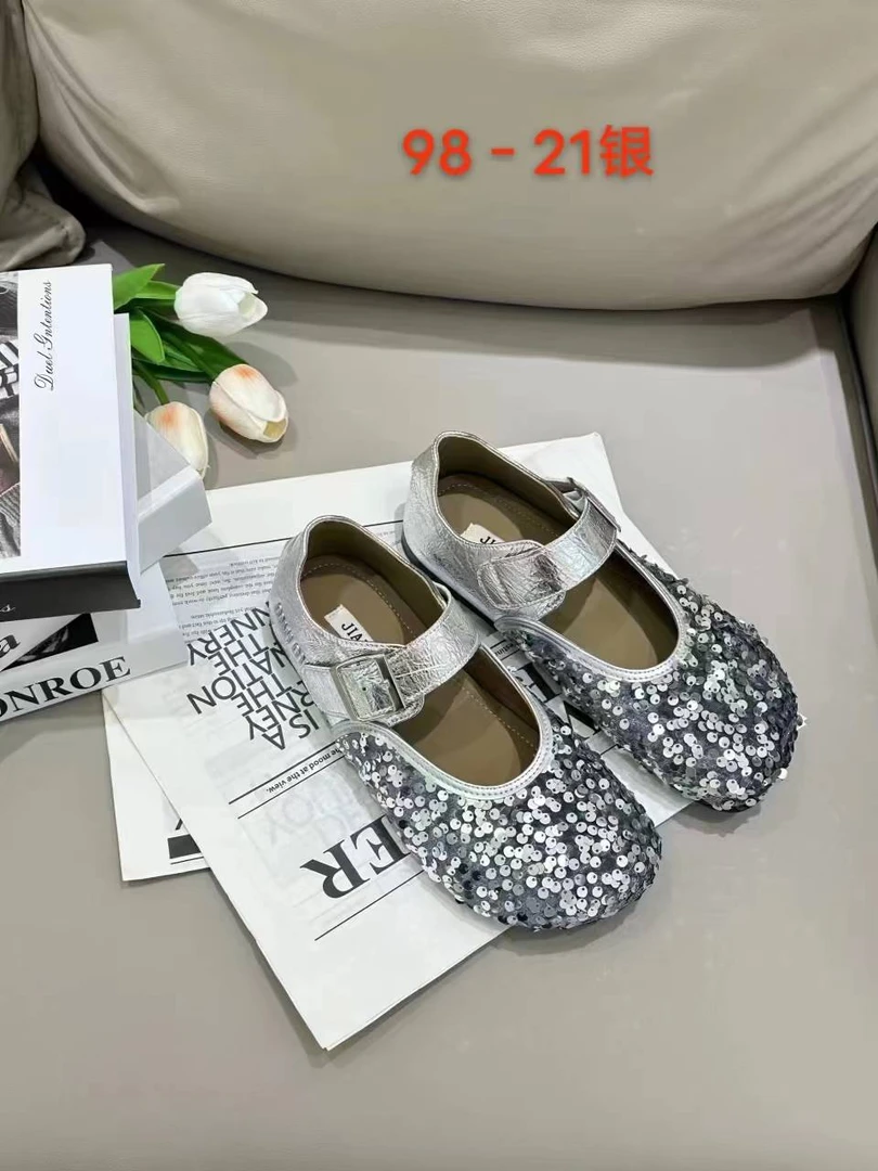 98-21胶粘方头浅口平跟玛丽珍鞋豆豆鞋低跟女鞋百搭