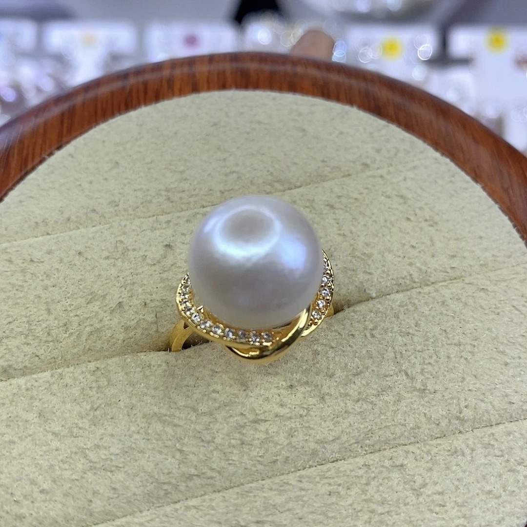 合金淡水珍珠戒指