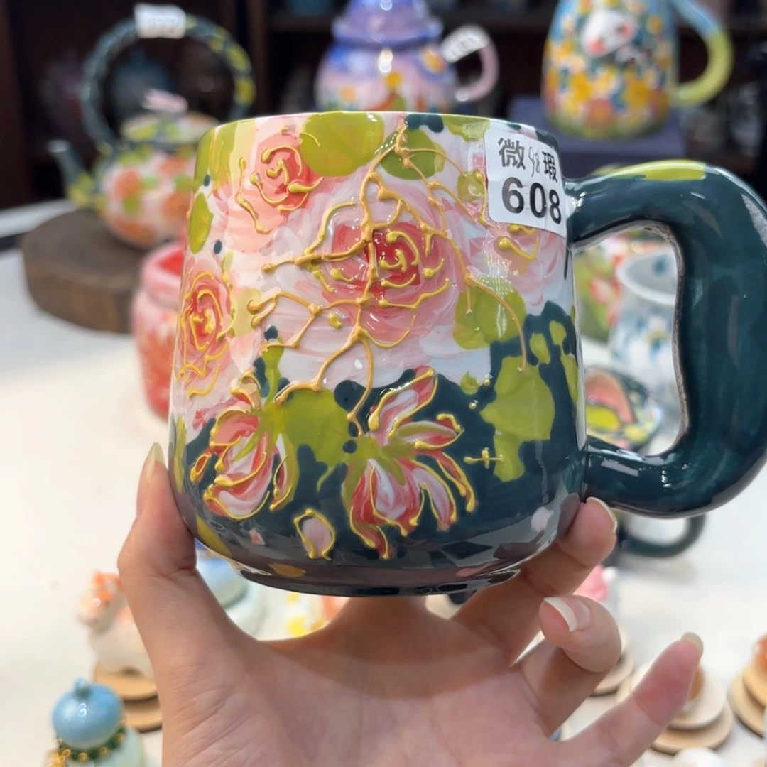 景德镇手绘高温釉下彩陶瓷茶具