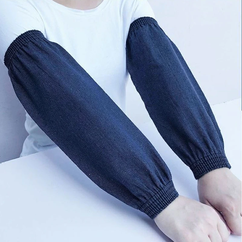 牛仔布加厚套袖男女劳保电焊专用工作手臂套帆布袖套耐脏防污护袖