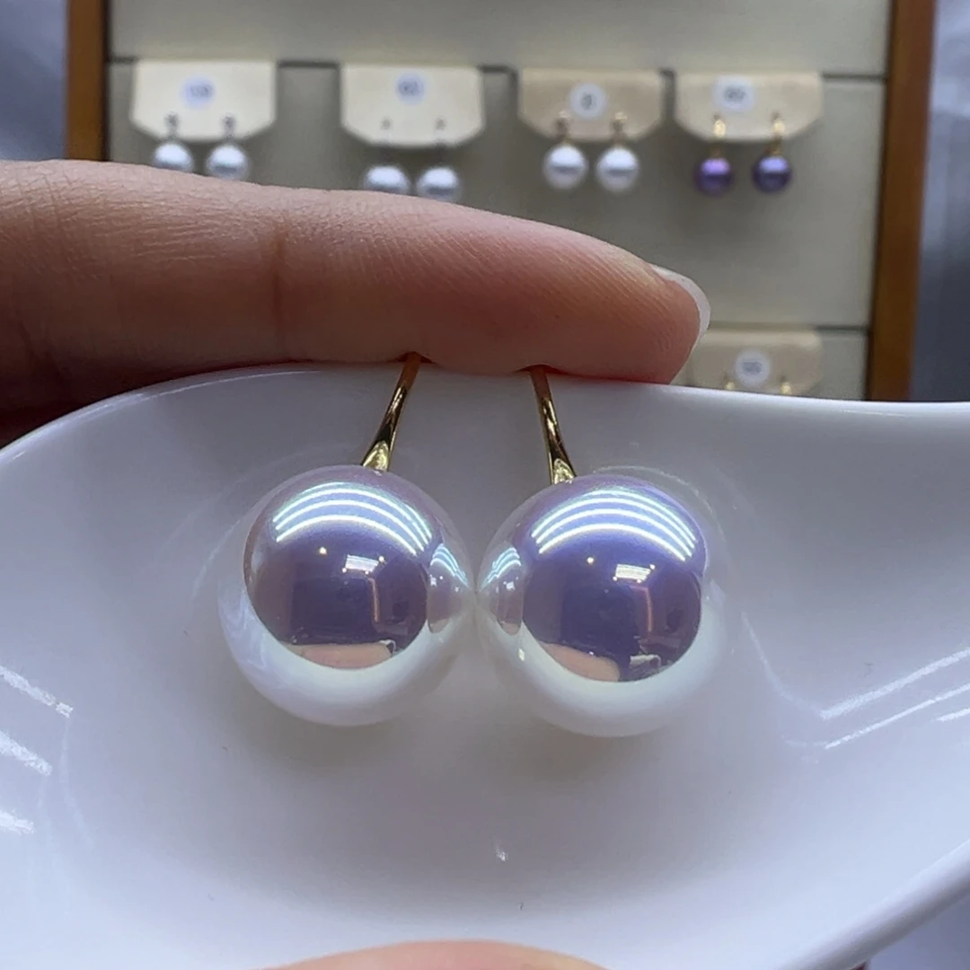 银S925镶嵌耳饰淡水珍珠