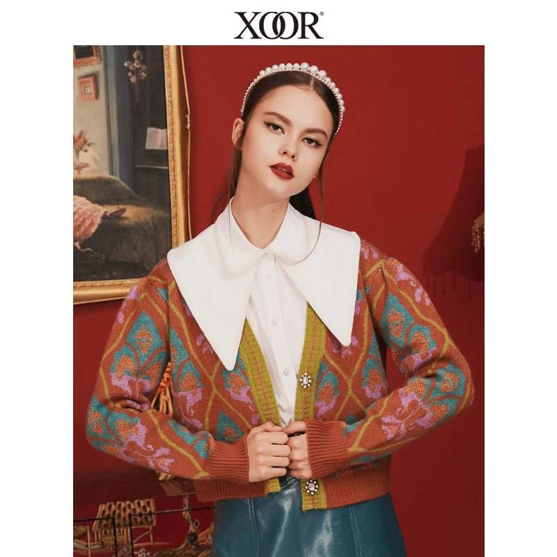 【丽姐甄选】XOOR希奥蕾 时尚复古休闲上衣 X21370020