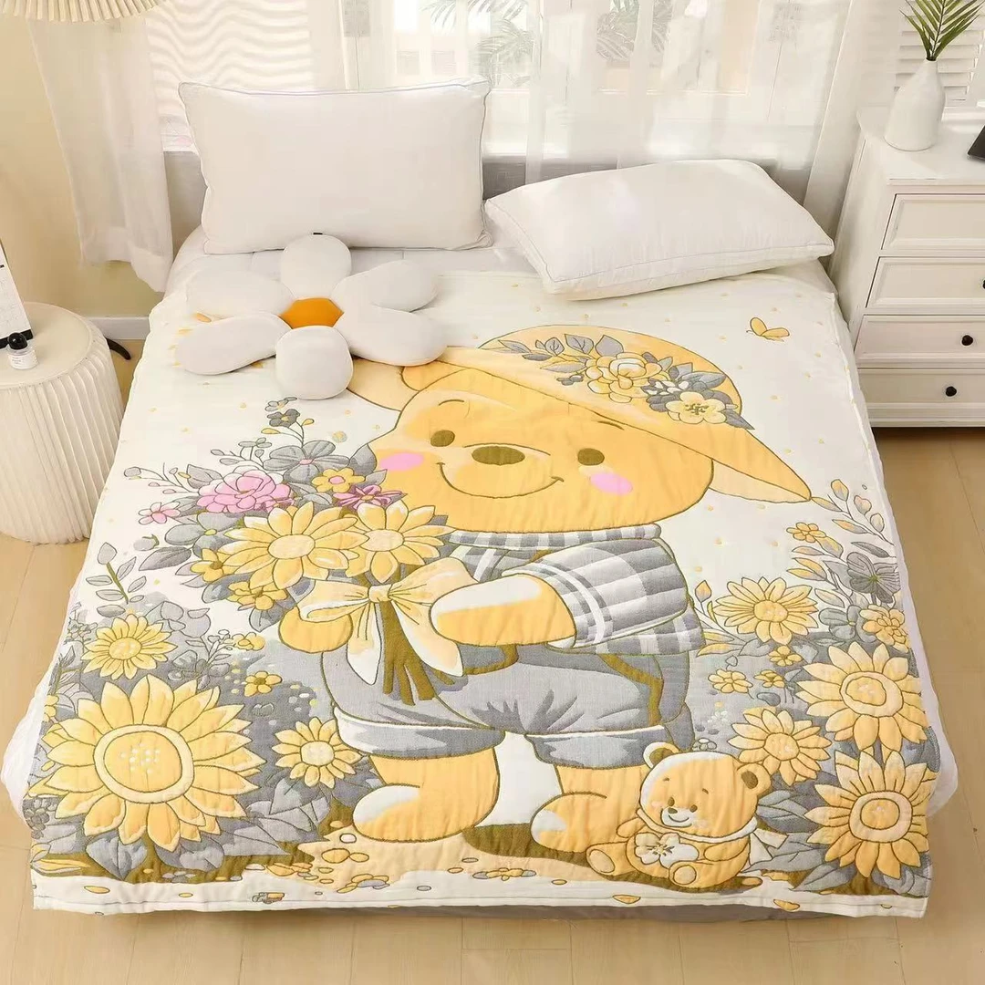 花间熊猫】150/200可机洗棉柔泡芙被秋冬被