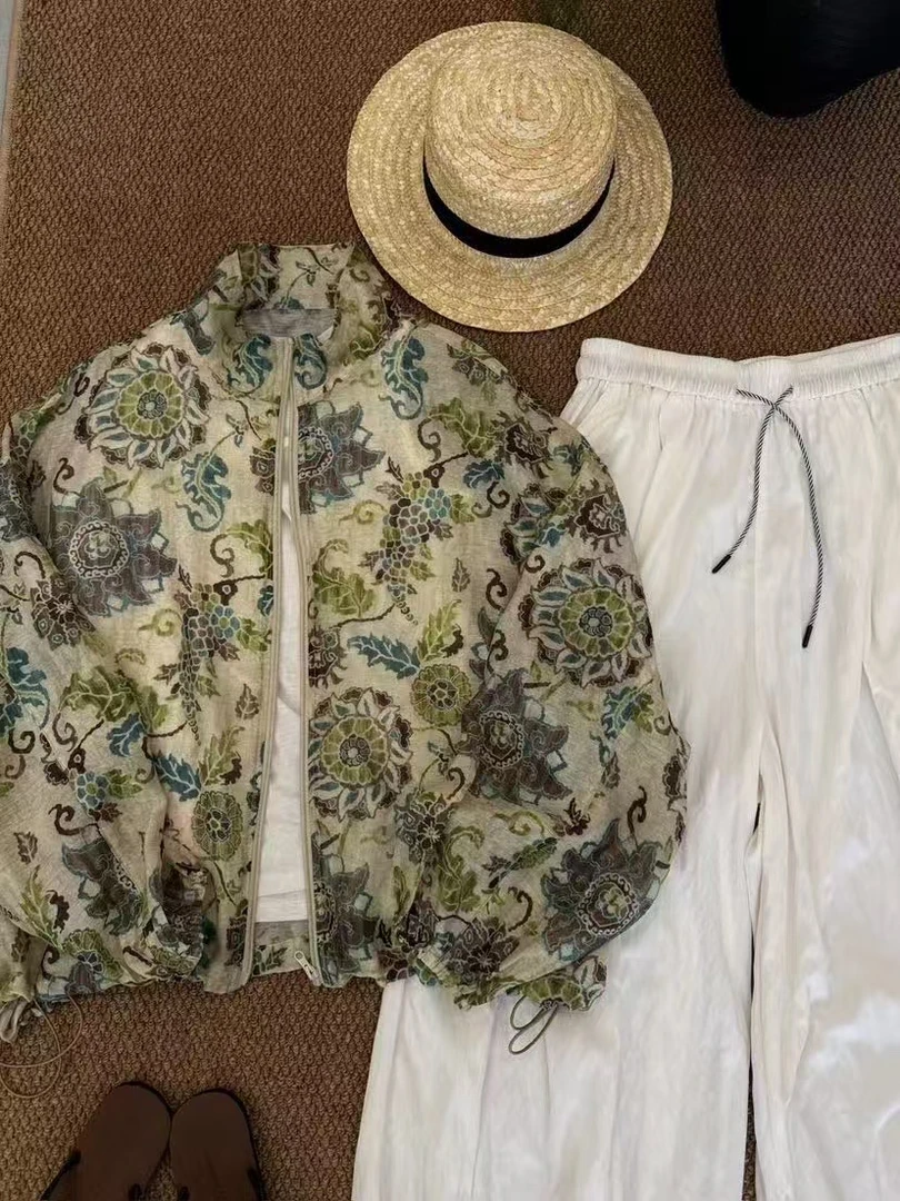 薄款夏季女长袖防晒短外套夏款上衣短款